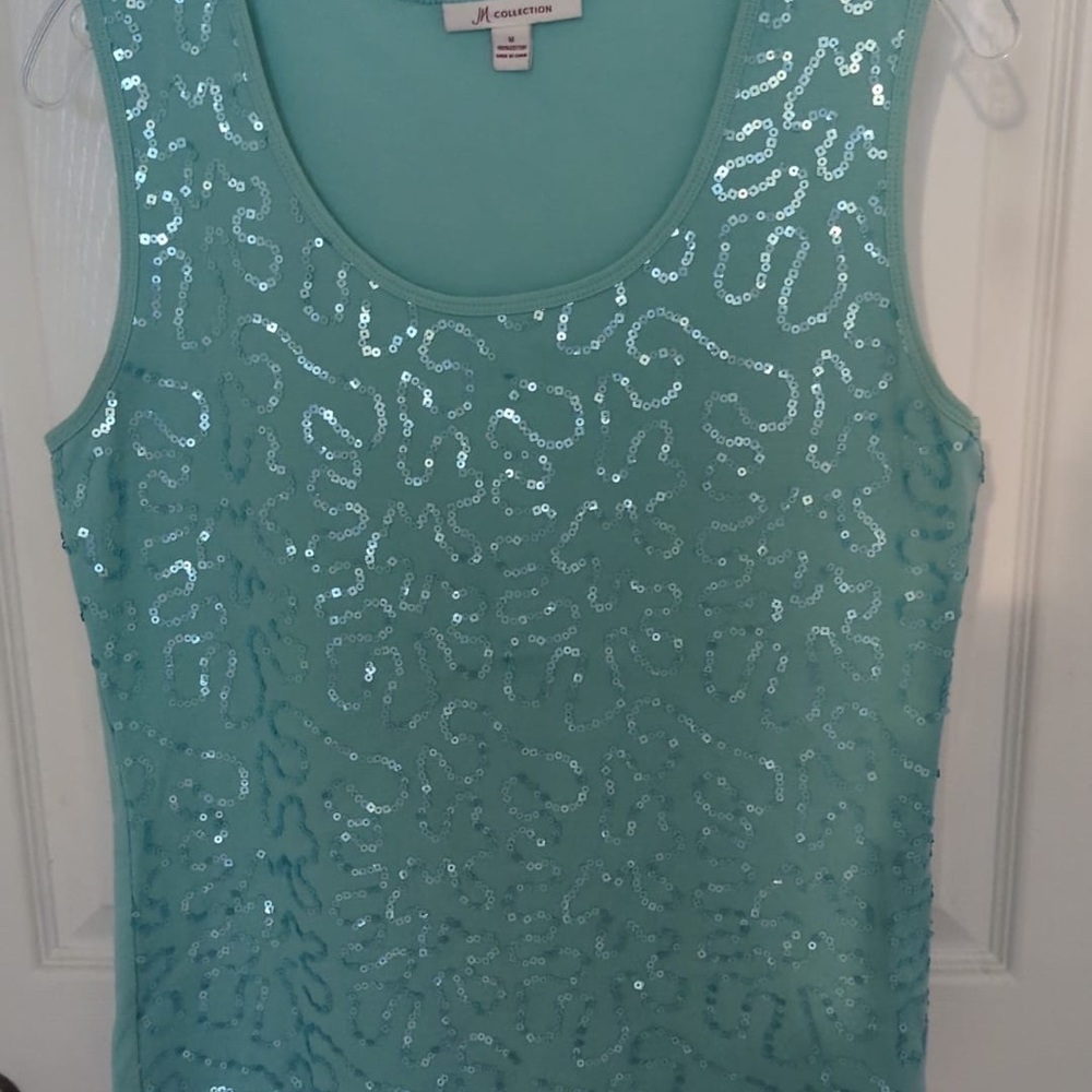 Tea Collection Green Sequin Tank Top